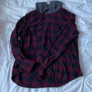Boyfriend Fit Hooded Flannel